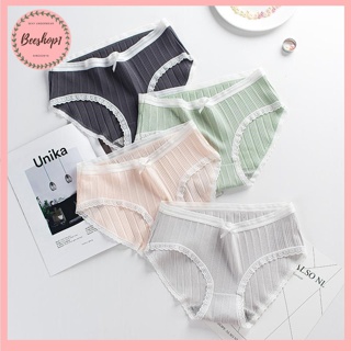 Quần lót nữ, quần lót cotton gân tăm đẹp thấm hút mồ hôi QC59