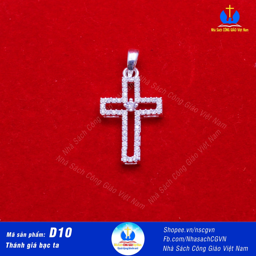 Thánh giá bạc ta - Mặt dây chuyền  D10 cho nam nữ, trẻ em - Quà tặng Công Giáo