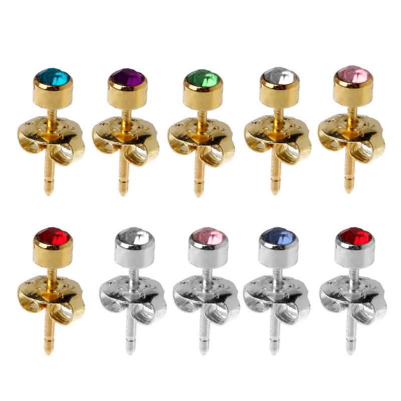 Set 12 Đôi Khuyên Tai Đính Đá Thời Trang Nữ Dễ Thương