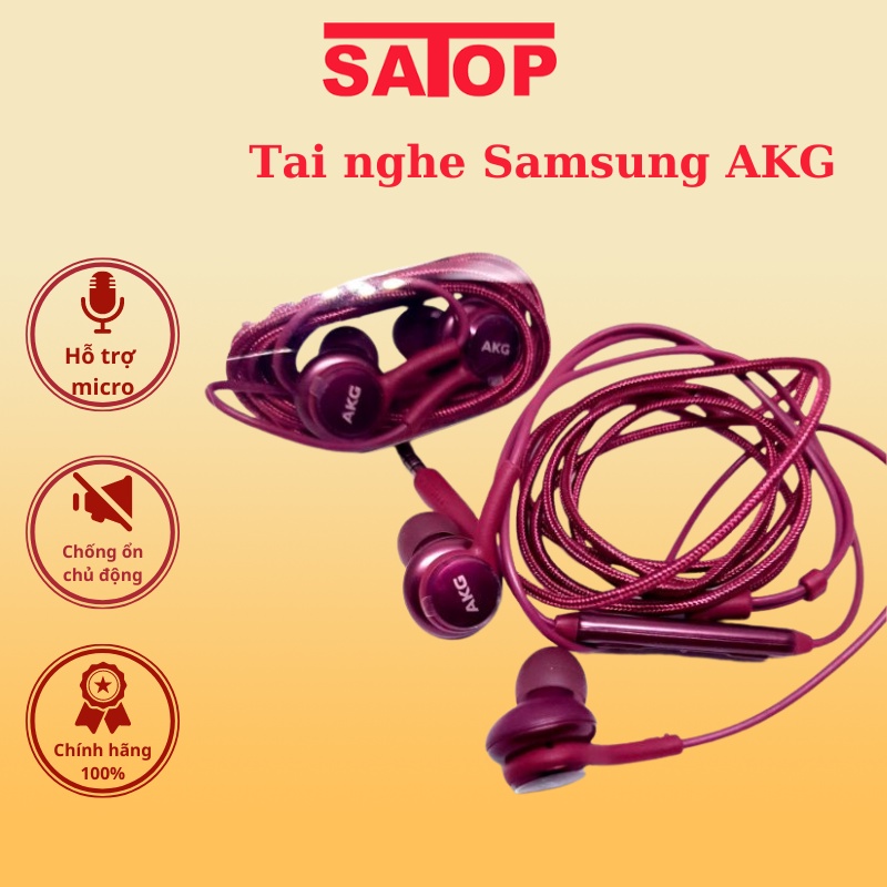 Tai nghe có dây Samsung AKG S8 S9 S10 Tai phone gaming chống ồn có mic tăng giảm âm lượng âm thanh cực kỳ hay SATOP