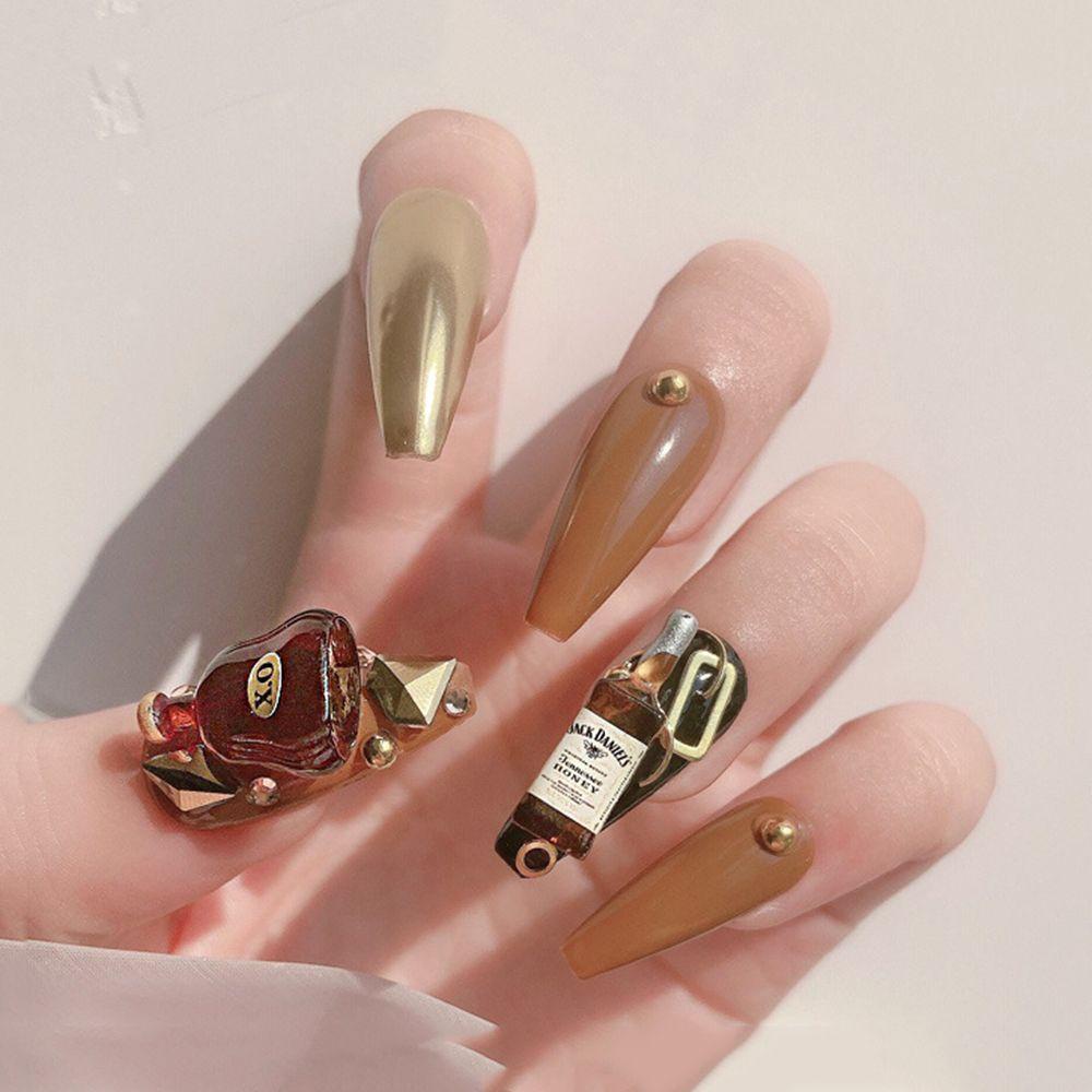 Phụ Kiện Trang Trí Móng Tay Hình Chai Rượu Vang Sang Trọng DIY