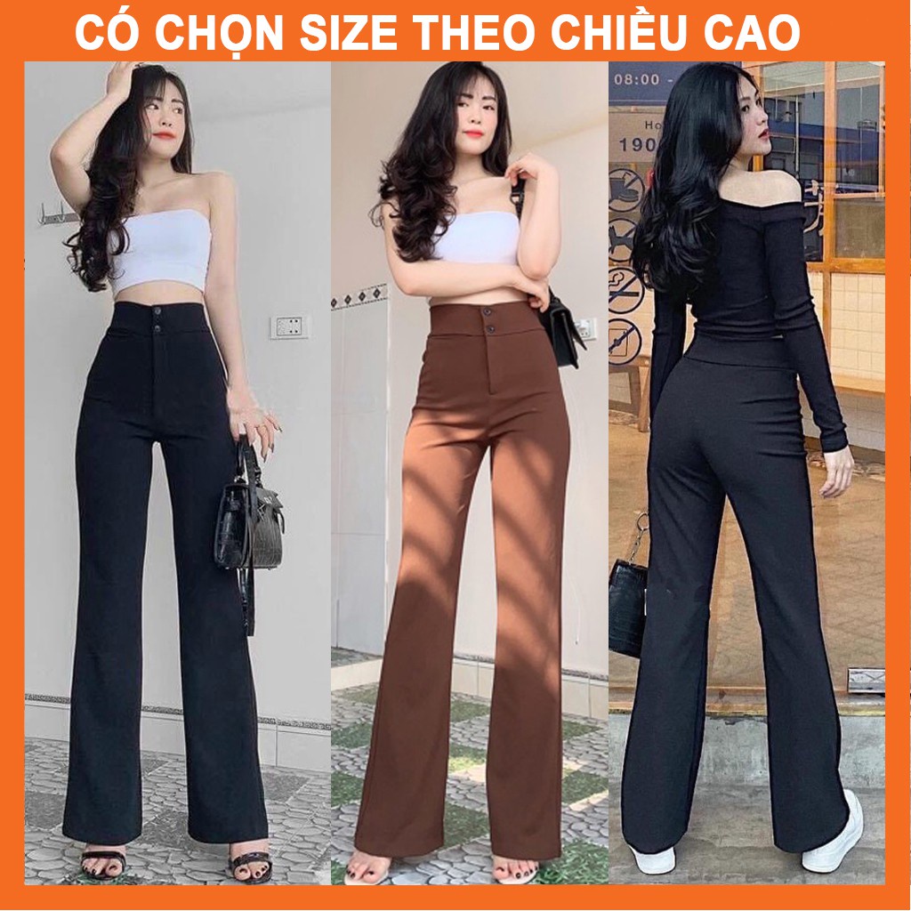 [Mã FAMARAL1 giảm 10K đơn 50K] Quần Ống Loe Nữ Siêu Hack dáng cá tính chất tuyết mưa
