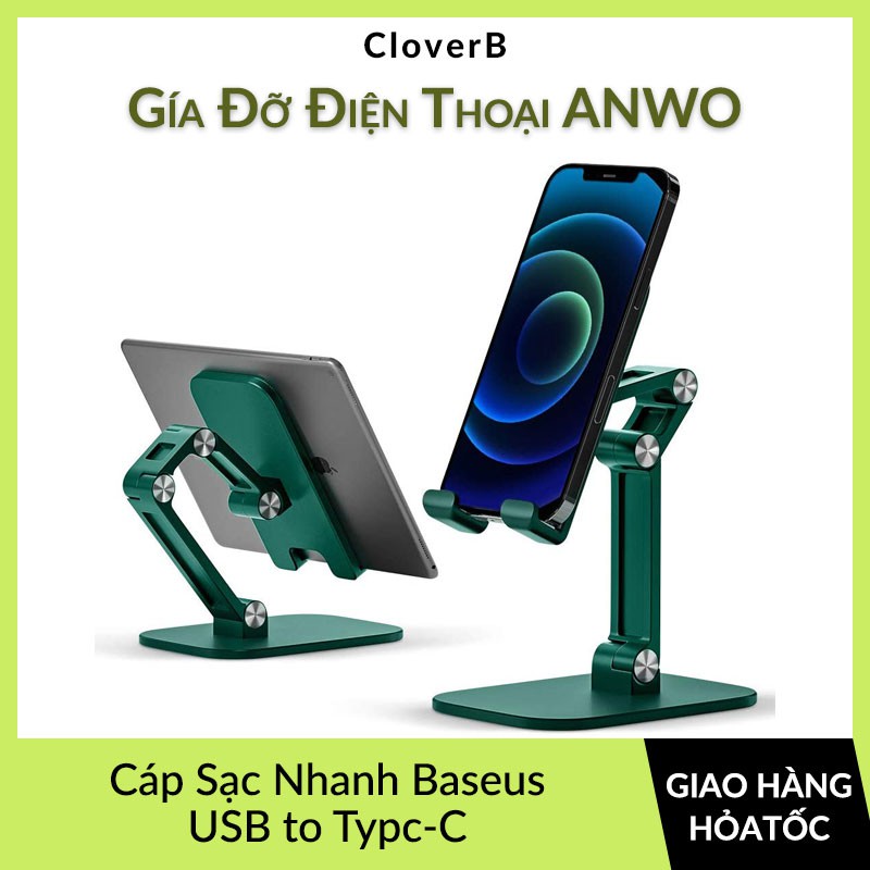 Giá Đỡ Điện Thoại CLOVERB Stand Điều Chỉnh Đa Gốc Độ, Có Thể Gấp Gọn Dùng Để Học Online Xem Phim, Facetime, Tiktok, Live