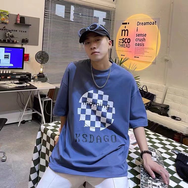 Áo Thun Tay Ngắn Cổ Tròn In Hình Thương Hiệu Thời Trang Cho Nam Size M-5XL