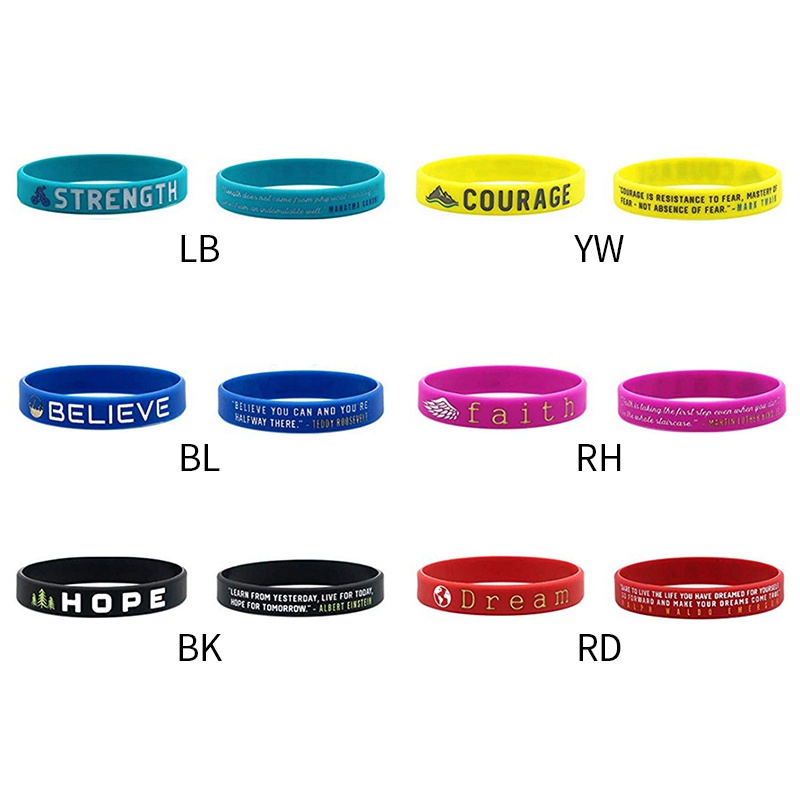 Vòng tay cao su silicon chủ đề truyền cảm hứng