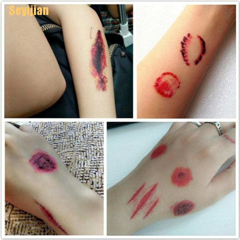 Hình Xăm Dán Vết Thương Máu Tạm Thời Chống Thấm Nước Phong Cách Halloween