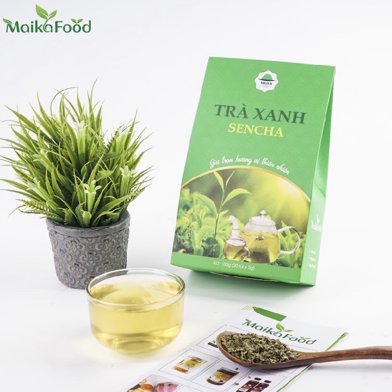 Trà Xanh Sencha Maika Food - Hộp 100Gr 20 Túi Lọc