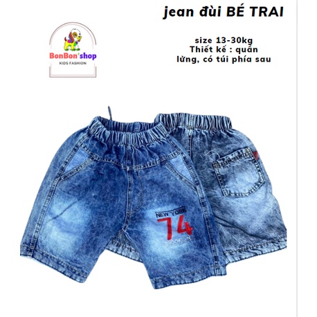(13-35kg)quần jean đùi lửng cho bé trai mềm đẹp