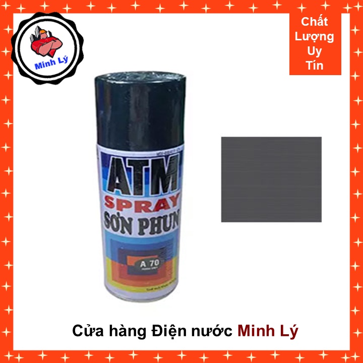 Sơn xịt ATM màu xám đen A70