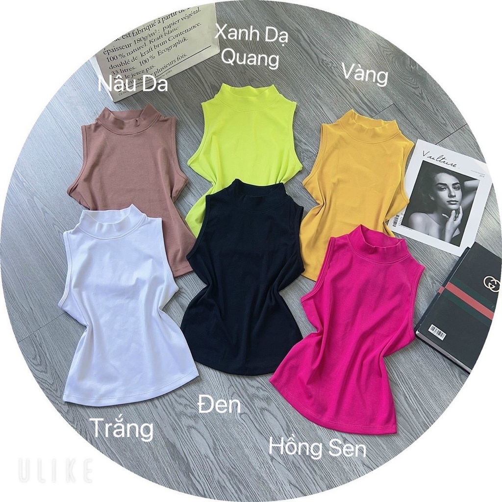 Áo thun body sát nách cổ cao