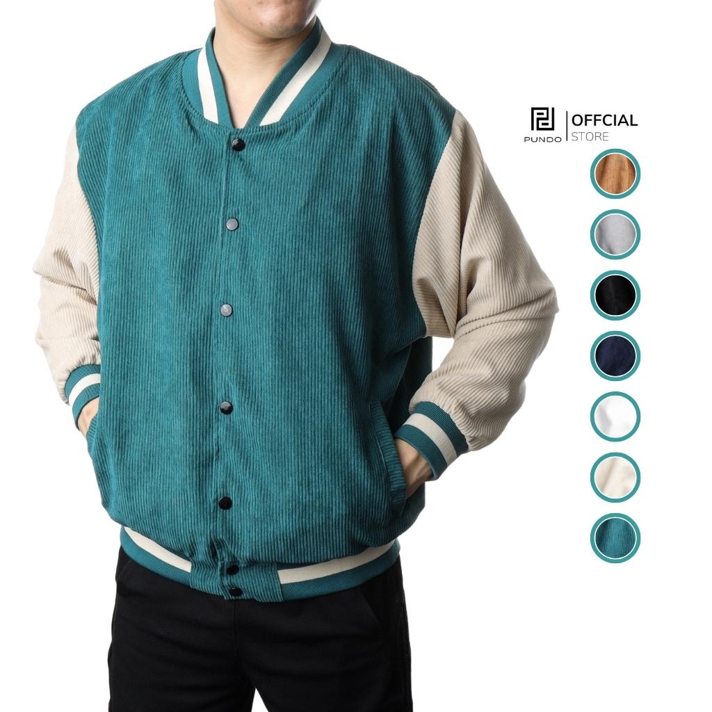 Áo khoác nam bomber chất nhung tăm , dày mềm cao cấp form rộng màu dễ phối PUNDO AKPD12