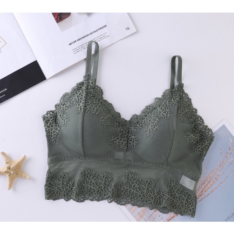 �� A828 Hot Áo bra ren , áo tập Gym yoga có mút nâng ngực tháo ra được