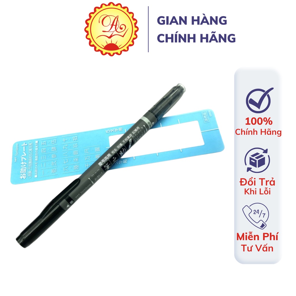 Bút lông Fudenosuke Tombow luyện viết thư pháp 2 Đầu Màu Đen Bạc GCD-121