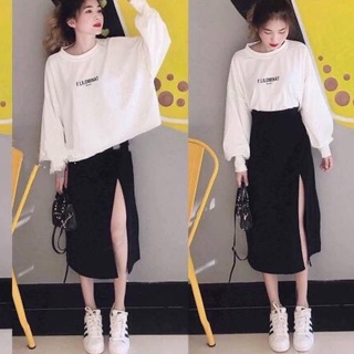 [🎁TẶNG QUÀ TRI ÂN]Chân váy dài xòe xẻ tà