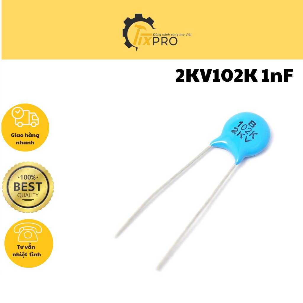 Tụ cao áp 2KV102K 1nF 2000V (Túi 10c)