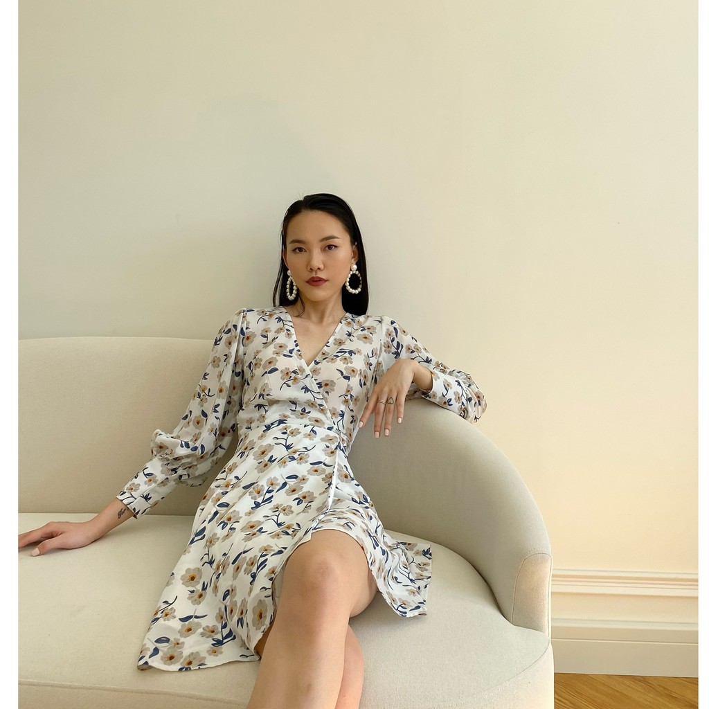 Đầm Chéo Ngực Phối Ren Tròn EDINI - D1049 - D1385 | BigBuy360 - bigbuy360.vn