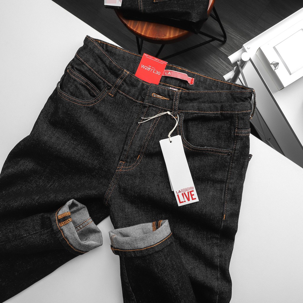 Quần jean dài nam LCST đen tiêu (Form Slimfit,chất vải co dãn,ống quần 15 - 18cm,hàng Vnxk)-1033 | BigBuy360 - bigbuy360.vn