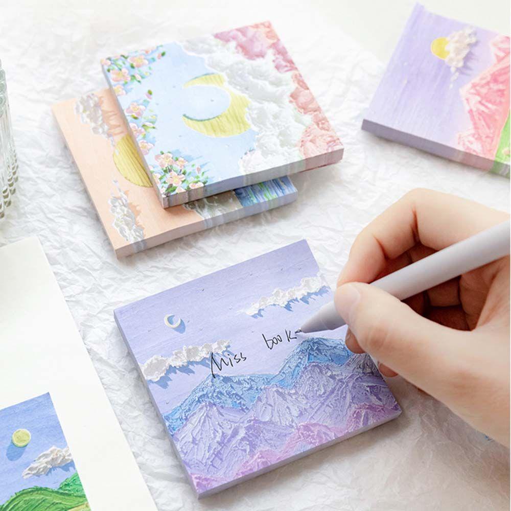 Giấy Note Vẽ Tranh Sơn Dầu Phong Cảnh 1 Landscape Dễ Thương