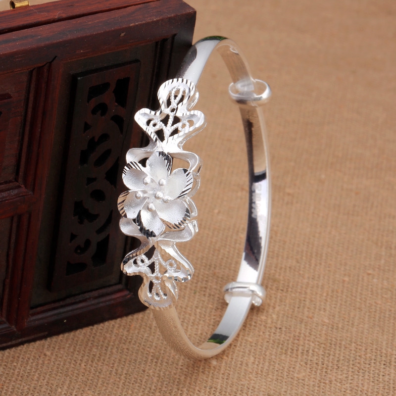 S925 Bạc Vòng Tay Bauhinia Với Thiết Kế Có Thể Điều Chỉnh Được