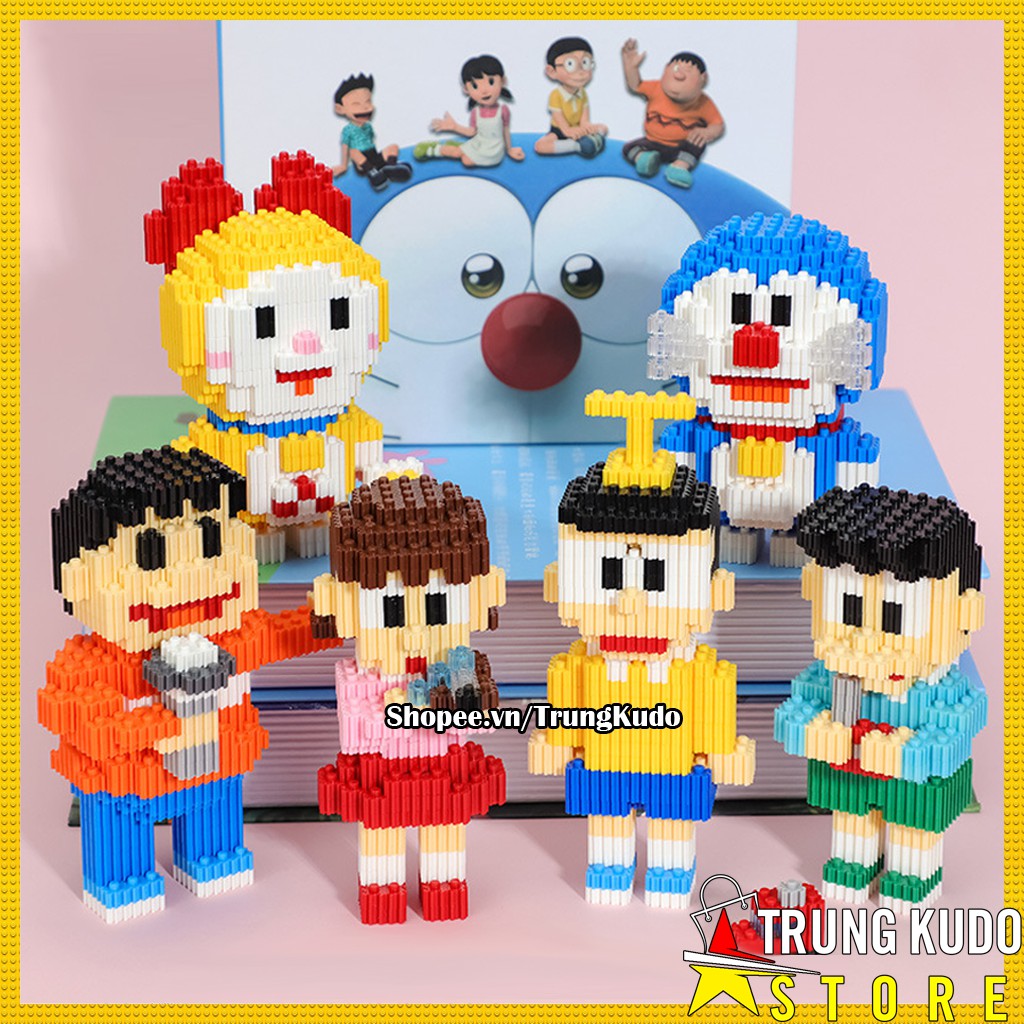 Đồ chơi xếp hình Lego Doremon Lego Nobita Lego Xuka Lego Doremi Lego Chaien và Lego Xeko dạng Nanoblock