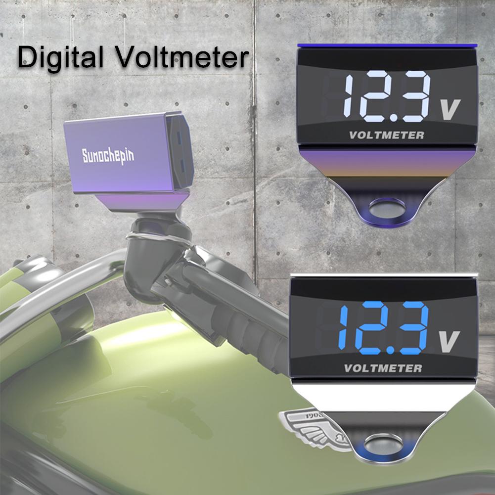 🎉HA Màn hình LED xe máy 12-150V Đồng hồ đo điện áp kỹ thuật số Xe tay ga Giá đỡ điện áp trên ô tô Bảng đồng hồ đo