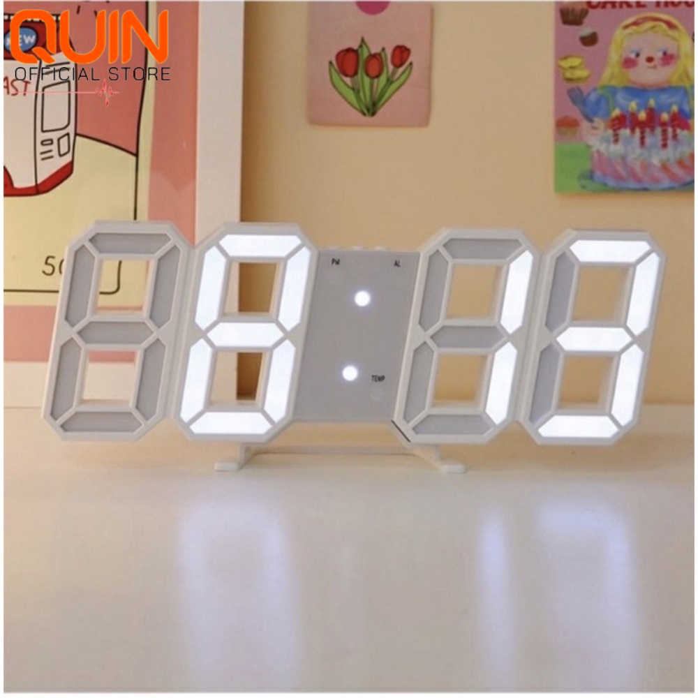 (TẶNG MÓC DÁN TƯỜNG) Đồng Hồ Led 3D Treo Tường Để Bàn Led Digital Wall Clock