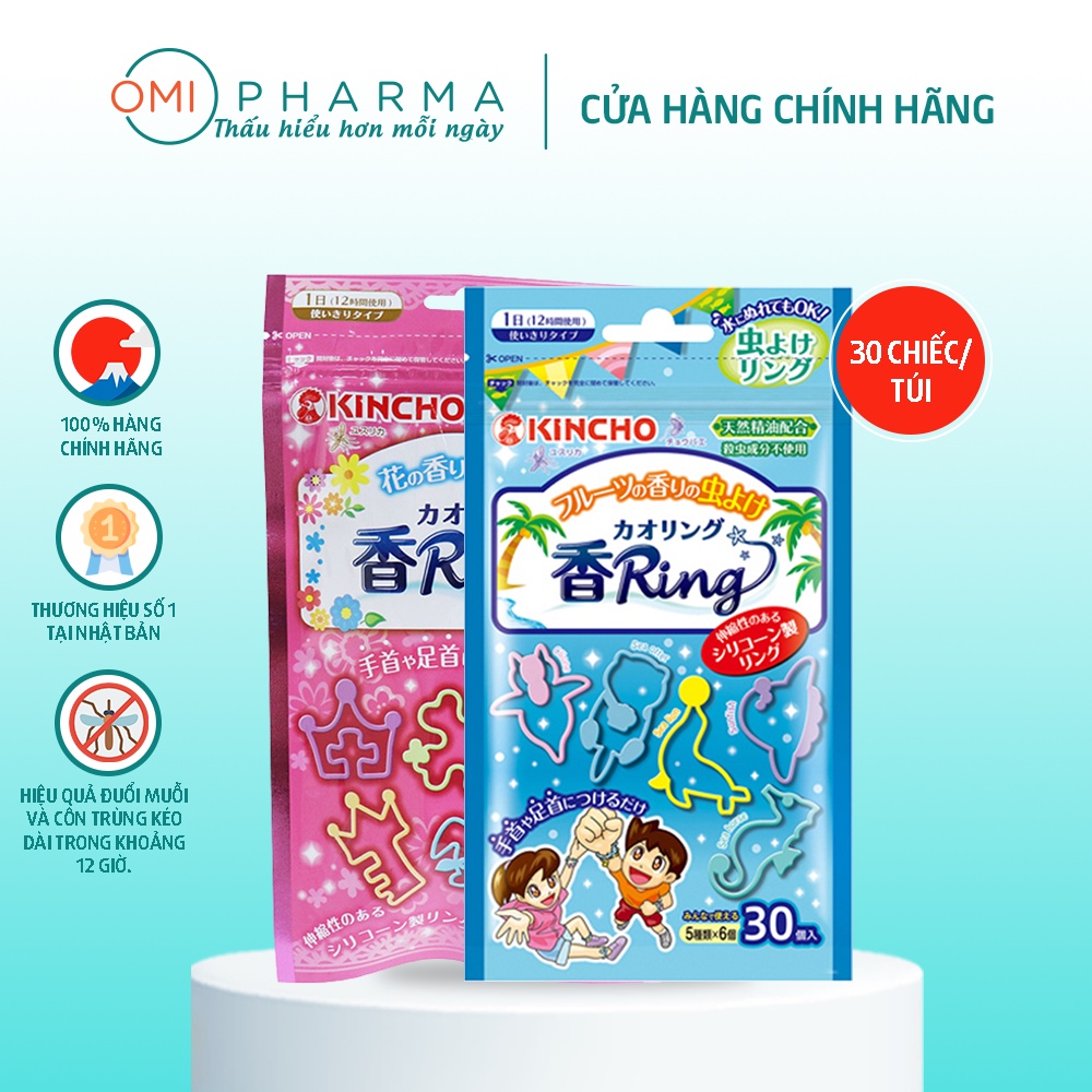 Vòng Đeo Chống Muỗi, Đuổi Côn Trùng Số 1 Nhật Bản Kincho (30 Chiếc/Túi)