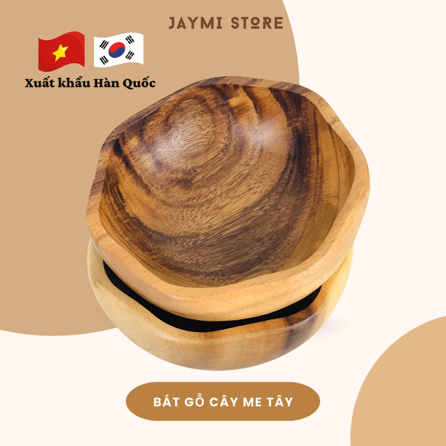 Bát/Tô Hoa Gỗ cây Me Tây dùng để ăn cơm, ngũ cốc, salad, sữa chua hoa quả siêu bền, chắc chắn Wood