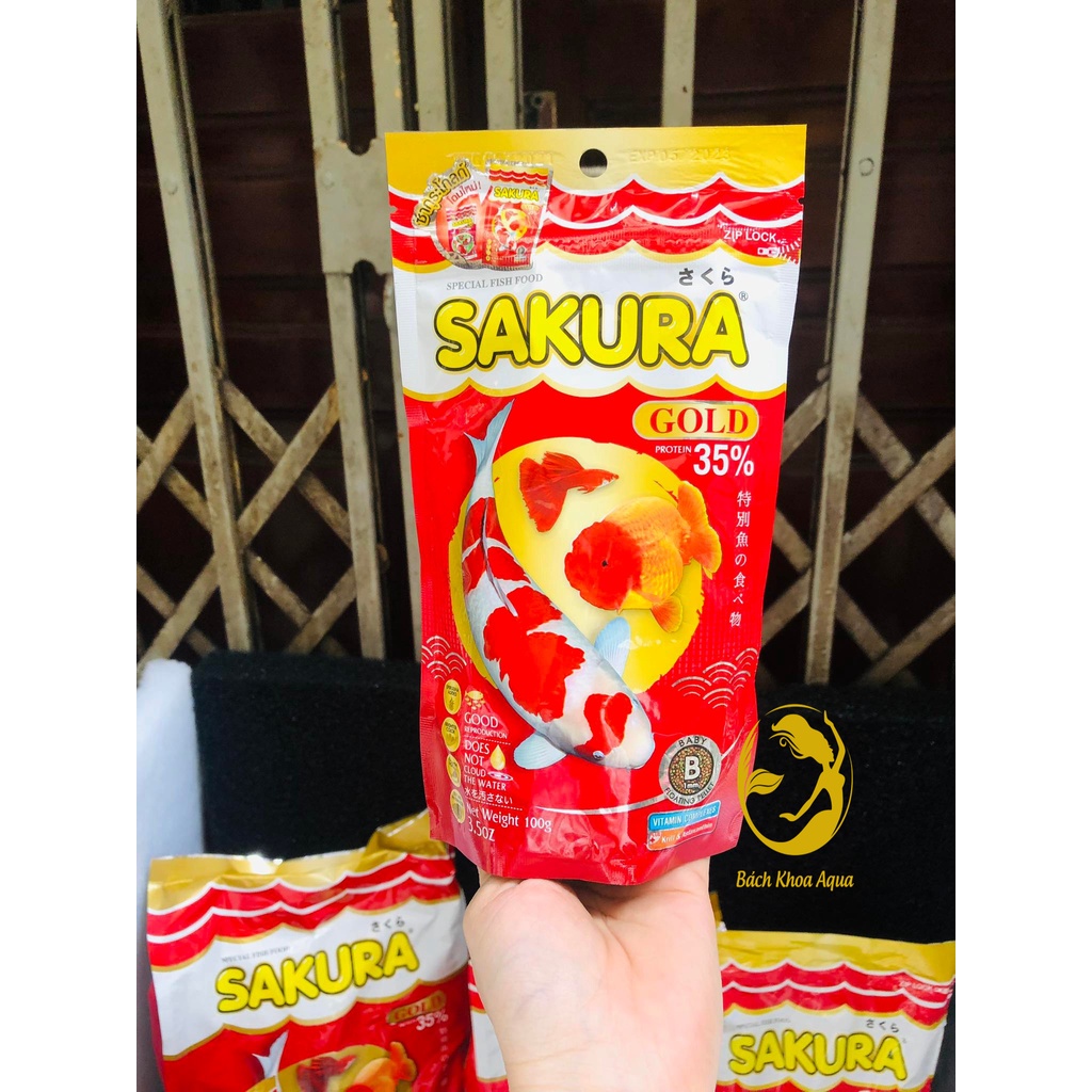 Thức ăn hạt nổi Sakura 35% chuyên cá Koi ,cá chép thủy sinh