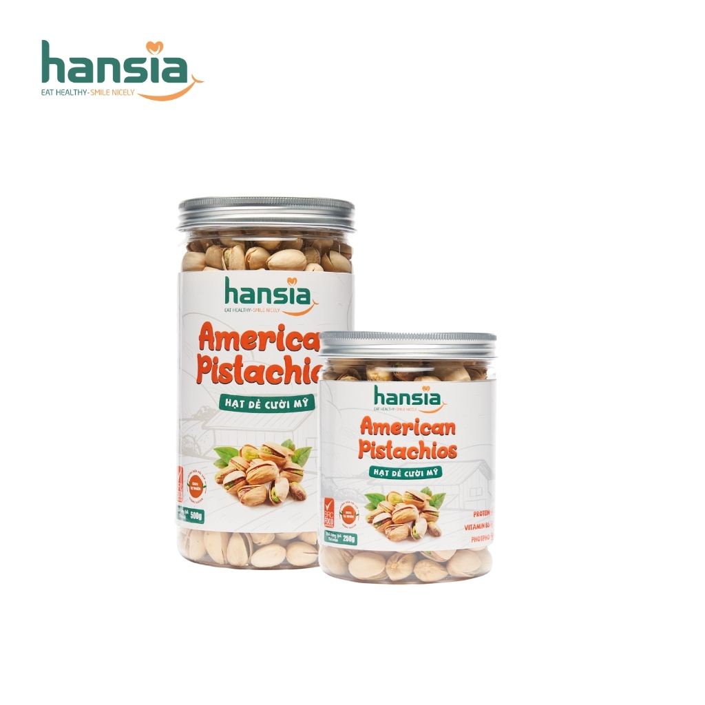 Hạt Dẻ Cười Mỹ Organic HANSIA Chứa Nhiều Chất Xơ Và Protein Tốt Cho Mọi Lứa Tuổi, Thơm Ngon, Béo Ngậy Hộp 250g - 500g