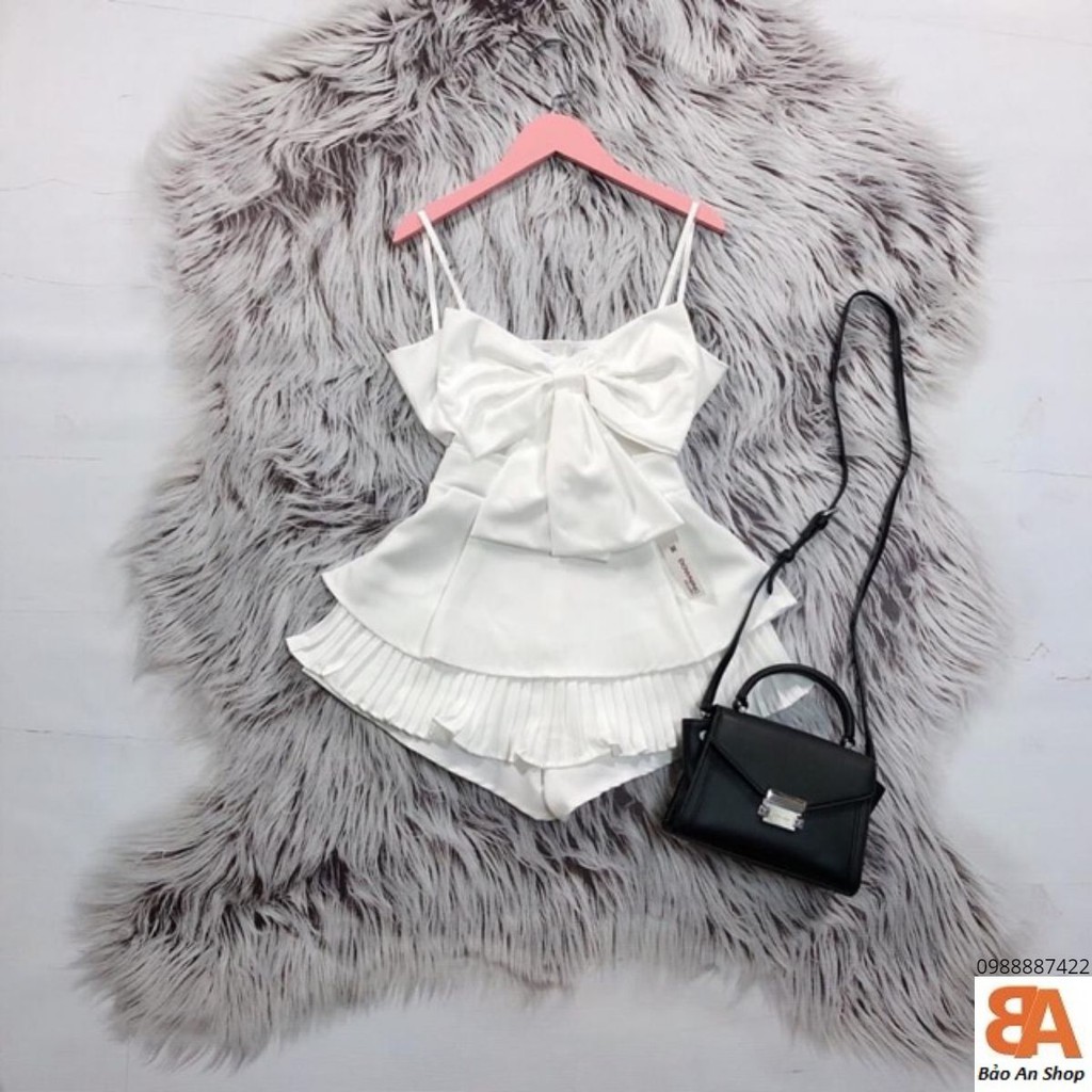 Áo 2 dây croptop phối nơ ngực