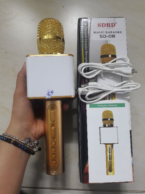 [Mã ELFLASH5 giảm 20K đơn 50K] Mic hát Karaoke SD-08 hàng loại 1 âm thanh chuẩn loa to