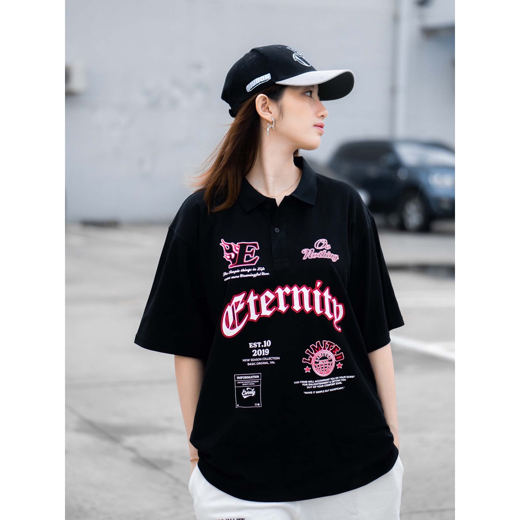 Áo Polo Unisex EY Black Red