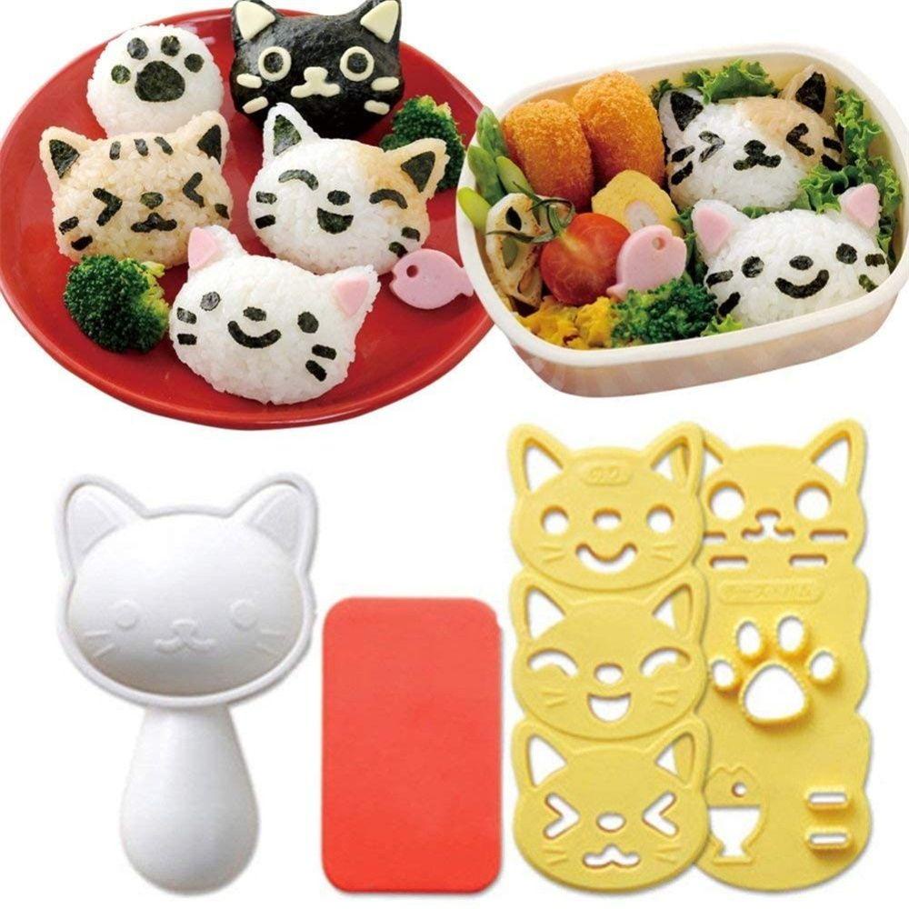 GOGOUP Set 3 Khuôn Làm Cơm Nắm Chống Dính Hình Hoạt Hình Dễ Thương