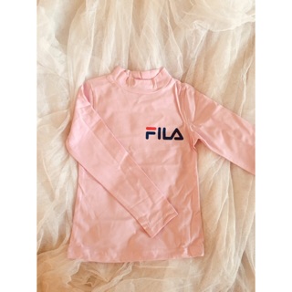 ÁO THUN DÀI TAY CỔ 3 PHÂN FILA CHO BÉ GÁI