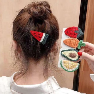 Kẹp tóc len hoa quả