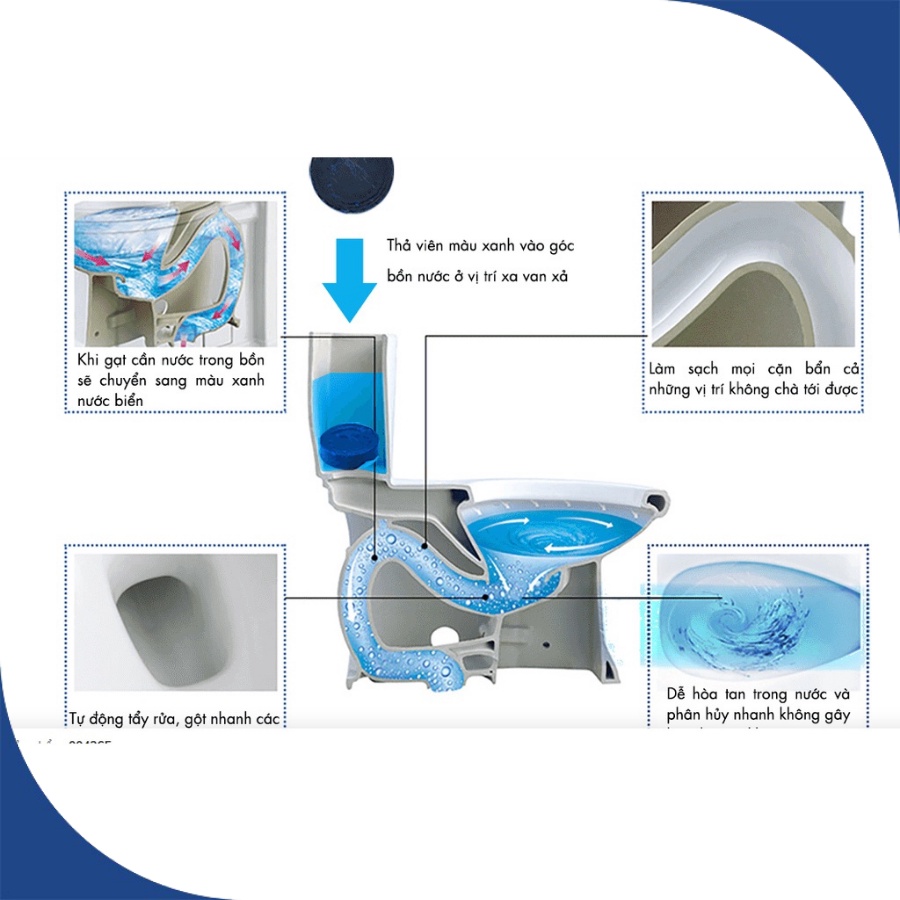 Combo 10 Viên Thả Bồn Cầu, Toilet Duyệt Khuẩn, Khử Mùi Cao Cấp