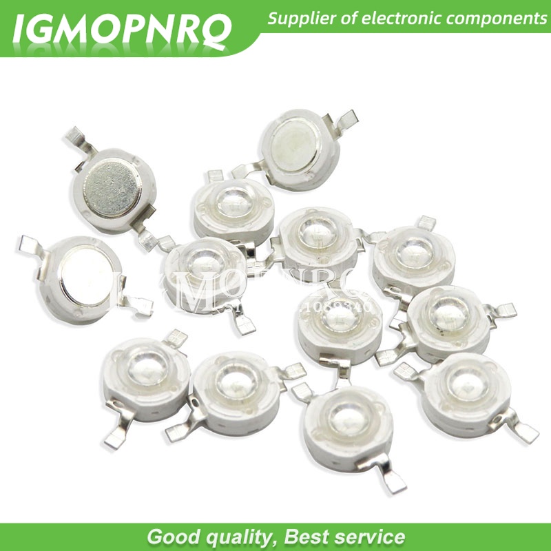 Bộ 10 Đèn Led 1W 5 Màu Ánh Sáng Trắng / Đỏ / Xanh Lá / Xanh Dương