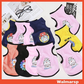Áo thun cổ tròn in hình doraemon cho thú cưng