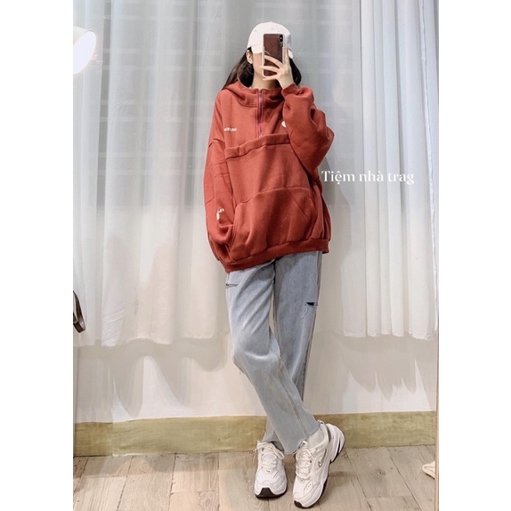 áo hoodie khoá kéo nỉ bông phối túi | BigBuy360 - bigbuy360.vn