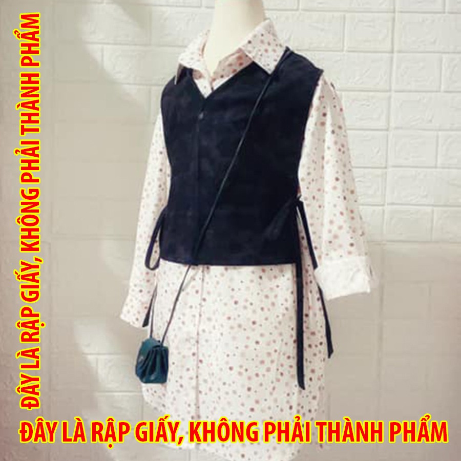 Rập giấy M0056- Set sơmi dáng dài + ghile khoác - mom