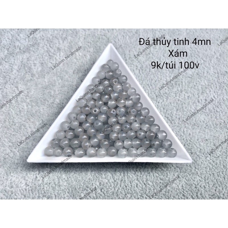 Hạt thuỷ tinh 4mm làm vòng tay - nguyên liệu handmade