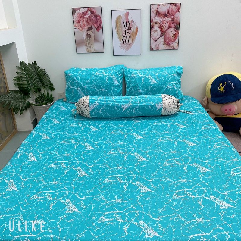 BỘ 4 DRAP GA THUN LANH HÀN  VÂN ĐÁ MỀM MƯỚT SANG CHẢNH COOL NGẦU