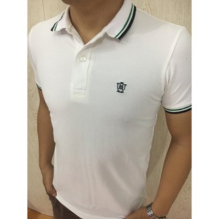 Áo Thun Nam cổ bẻ Masimo Trơn Trắng, Áo Phông Nam có cổ chất liệu cotton thun mặc siêu mát