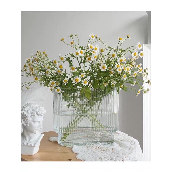 Bình hoa thủy tinh phong cách Bắc Âu,, mẫu thẳng đứng, cắm hoa, trang trí phòng khách