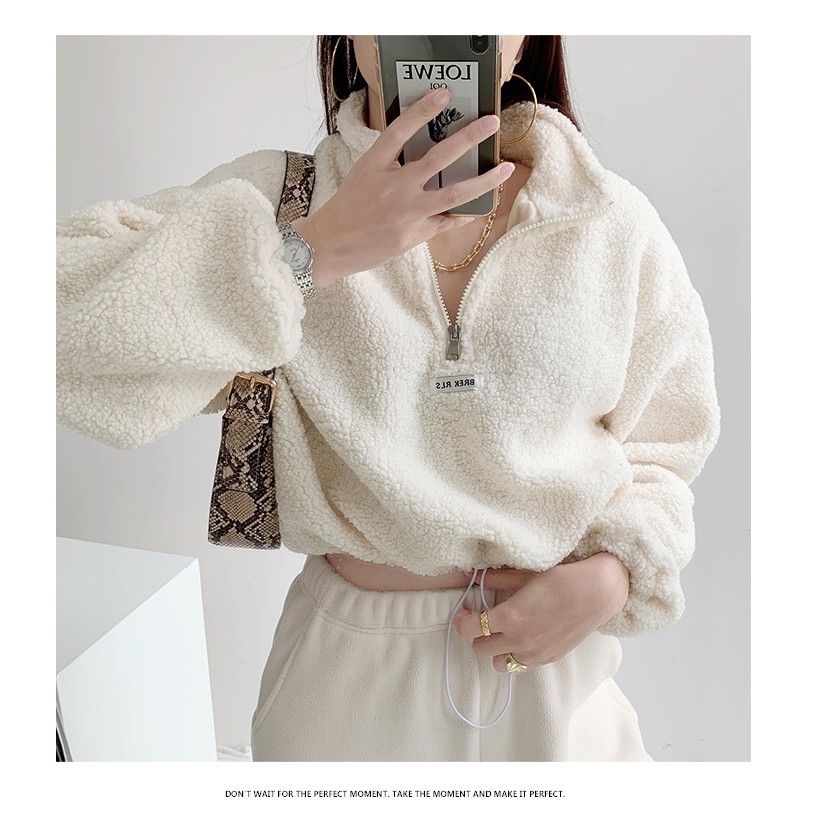 ÁO SWEATER CROTOP LÔNG CỪU