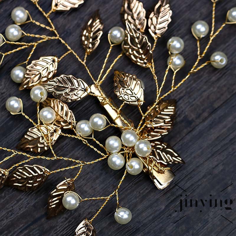 GETNOIVAS Trâm cài tóc hình chiếc lá phong cách thời trang cổ điển cho cô dâu