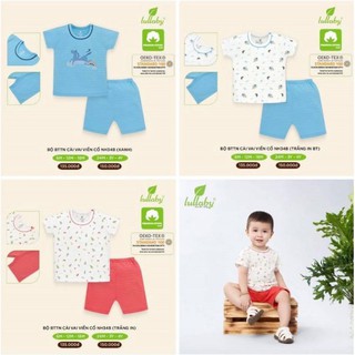 Bộ cộc tay cho trẻ sơ sinh cổ viền Lullaby