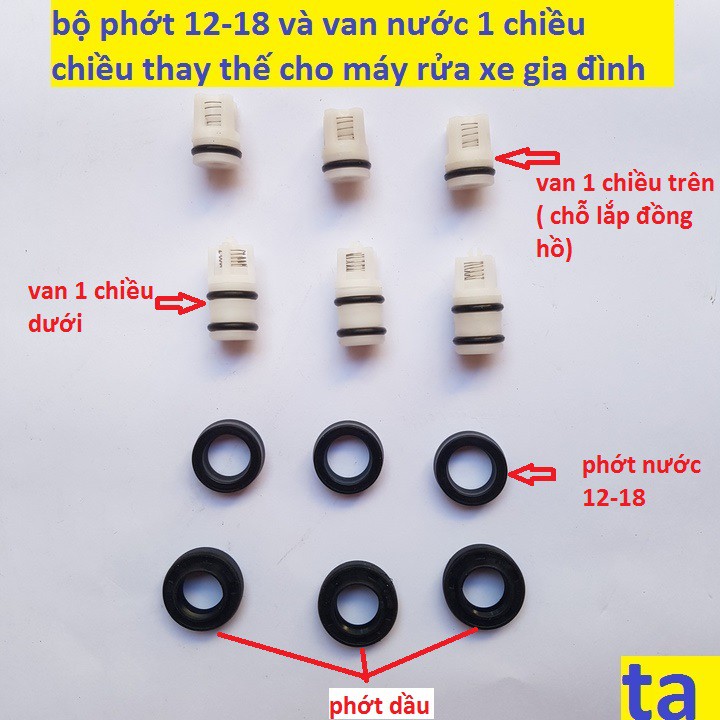 Bộ phớt 12-18,van 1 chiều máy rửa xe mini