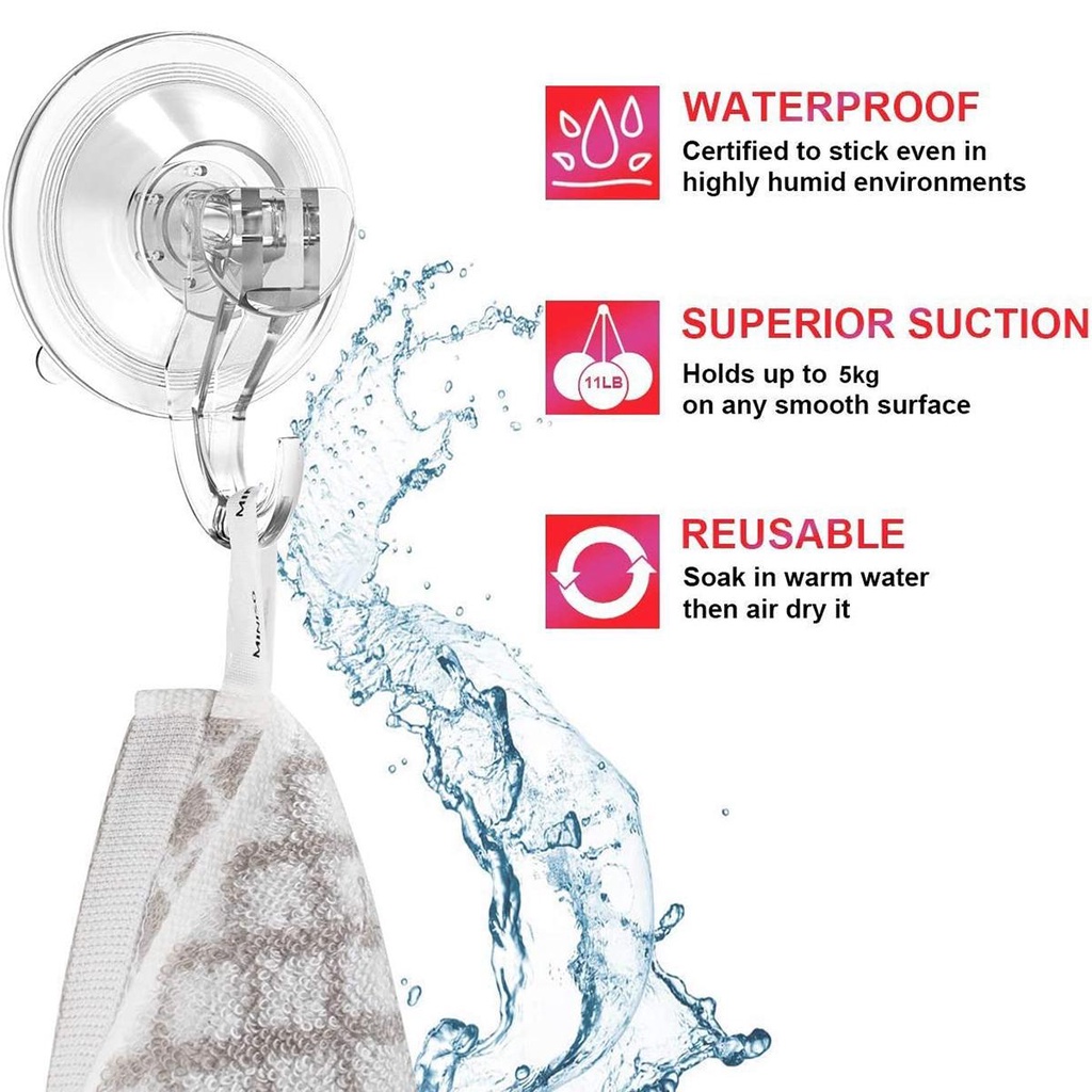 Giá Đỡ Móc Hít Chân Không Bằng Nhựa Trong Suốt Mịn Màng